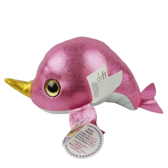 Suprizamals Baby Nadia Narwhal 7 in Plush Shiny Pink Stuffed Animal Series 2 Toy - Picture 1 of 10